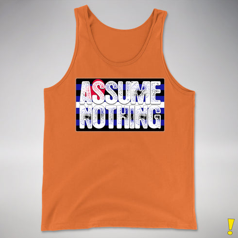 Assume Nothing Leather Pride Flag Premium Tank Top