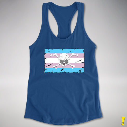 Transgender Pride Pirate Flag Racerback Tank - Royal