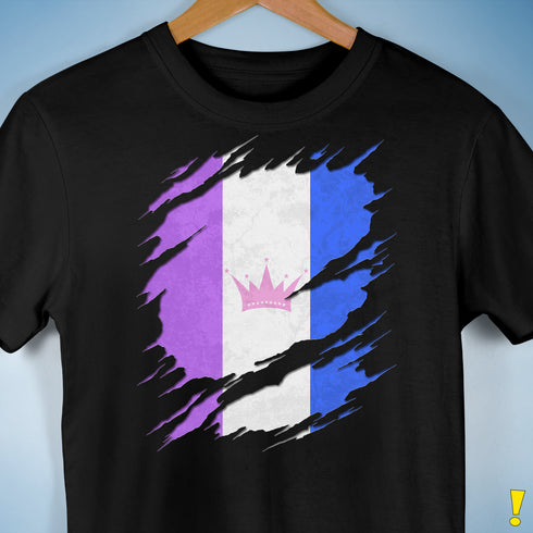 Drag Pride Flag Ripped Reveal Premium Unisex T-Shirt