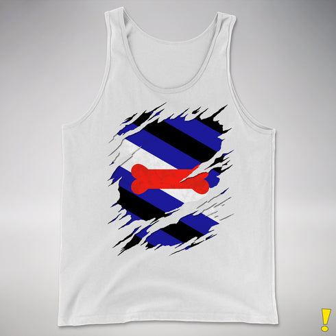 Puppy Pride Flag Ripped Reveal Premium Tank Top