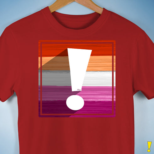 Lesbian Pride Flag Exclamation Point Premium Unisex T-Shirt