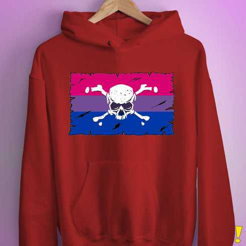 Bisexual Pride Pirate Flag Hoodie - Red