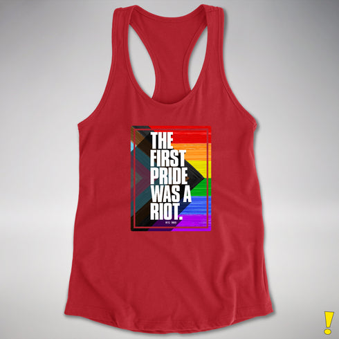 The First Pride Was A Riot - LGBTQ Progress Pride Racerback Tank