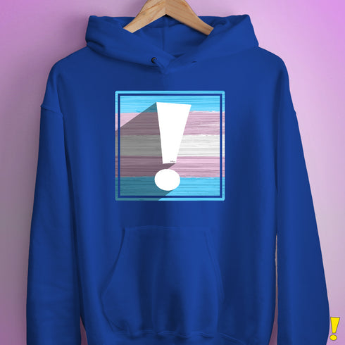 Transgender Pride Flag Exclamation Point Hoodie