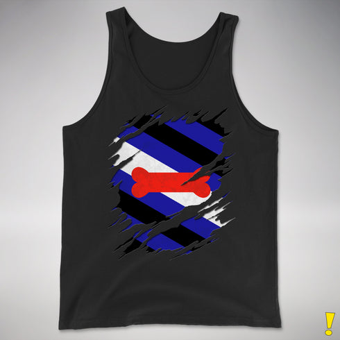 Puppy Pride Flag Ripped Reveal Premium Tank Top