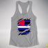 Leather Pride Flag Ripped Reveal Racerback Tank