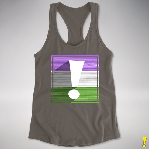 Genderqueer Pride Flag Exclamation Point Racerback Tank