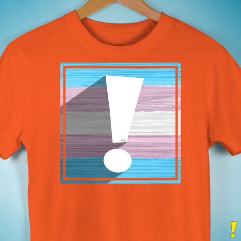 Transgender Pride Flag Exclamation Point Premium Unisex T-Shirt - Orange
