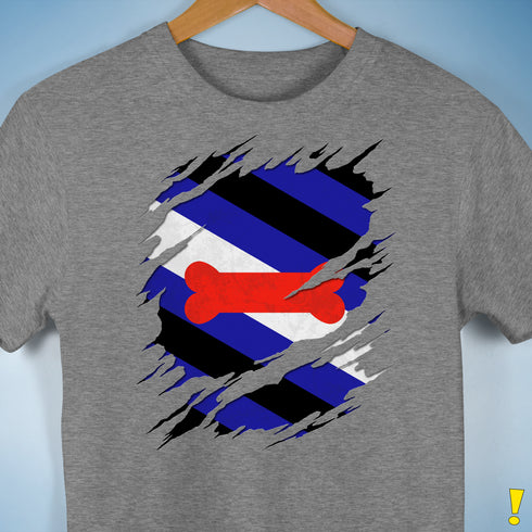 Puppy Pride Flag Ripped Reveal Premium Unisex T-Shirt