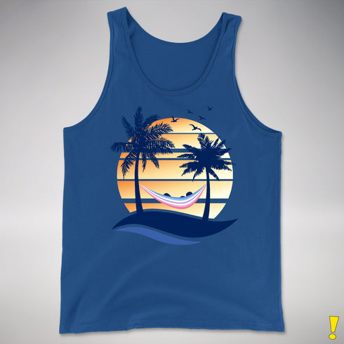 Bigender Pride Hammock Summer Beach Sunset Premium Tank Top