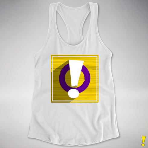 Intersex Pride Flag Exclamation Point Racerback Tank - White