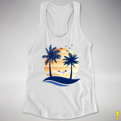 Twink Pride Hammock Summer Beach Sunset Racerback Tank