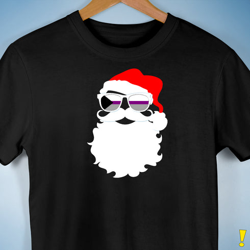 Santa’s Demisexual Pride Flag Shades Premium Unisex T-Shirt - Black