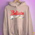 Believe Twink Pride Flag Jingle Bell Hoodie - Light Pink