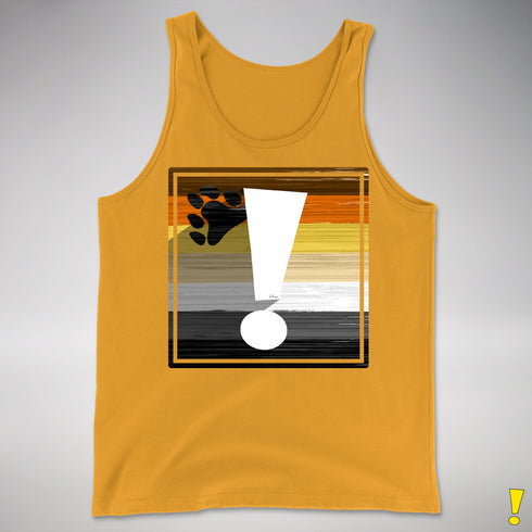 Bear Pride Flag Exclamation Point Premium Tank Top - Gold