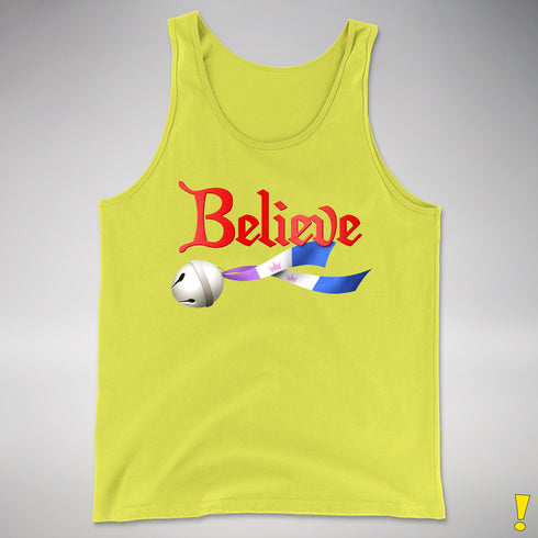 Believe Drag Pride Flag Jingle Bell Premium Tank Top - Neon Yellow