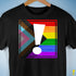 LGBTQ Progress Pride Flag Exclamation Point Premium Unisex T-Shirt - Black