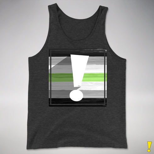 Agender Pride Flag Exclamation Point Premium Tank Top - Charcoal Triblend