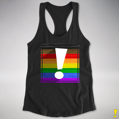 LGBTQ Philly Pride Flag Exclamation Point Racerback Tank