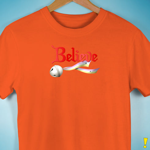 Believe Twink Pride Flag Jingle Bell Premium Unisex T-Shirt - Orange