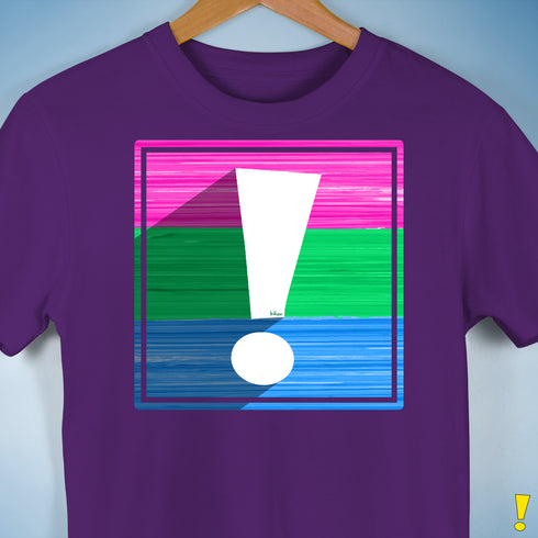 Polysexual Pride Flag Exclamation Point Premium Unisex T-Shirt - Purple
