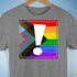LGBTQ Progress Pride Flag Exclamation Point Premium Unisex T-Shirt - Grey Heather