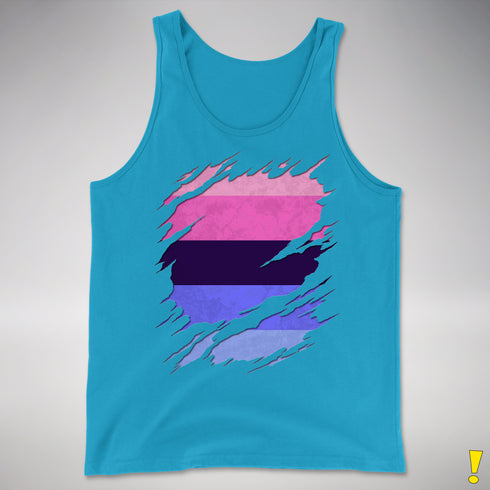 Omnisexual Pride Flag Ripped Reveal Premium Tank Top
