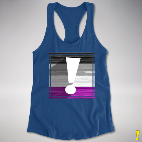 Asexual Pride Flag Exclamation Point Racerback Tank - Royal