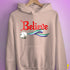 Believe Gay Male Pride Flag Jingle Bell Hoodie - Light Pink