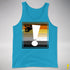 Bear Pride Flag Exclamation Point Premium Tank Top - Neon Blue