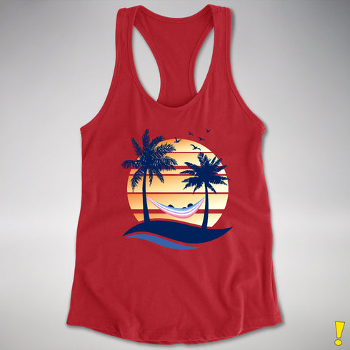 Bigender Pride Hammock Summer Beach Sunset Racerback Tank