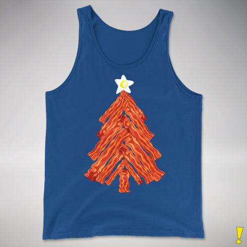 Funny Bacon and Egg Christmas Tree Tank Top - Royal Blue