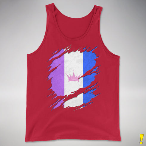 Drag Pride Flag Ripped Reveal Premium Tank Top