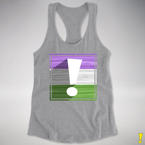 Genderqueer Pride Flag Exclamation Point Racerback Tank