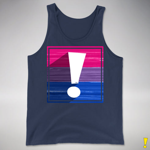 Bisexual Pride Flag Exclamation Point Premium Tank Top - Navy