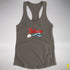 Believe Gay Male Pride Flag Jingle Bell Racerback Tank - Dark Grey