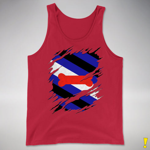 Puppy Pride Flag Ripped Reveal Premium Tank Top