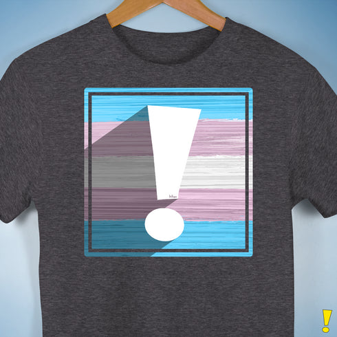 Transgender Pride Flag Exclamation Point Premium Unisex T-Shirt - Dark Grey Heather