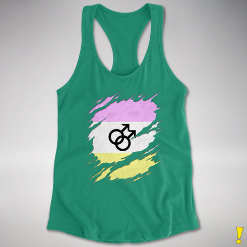 Twink Pride Flag Ripped Reveal Racerback Tank