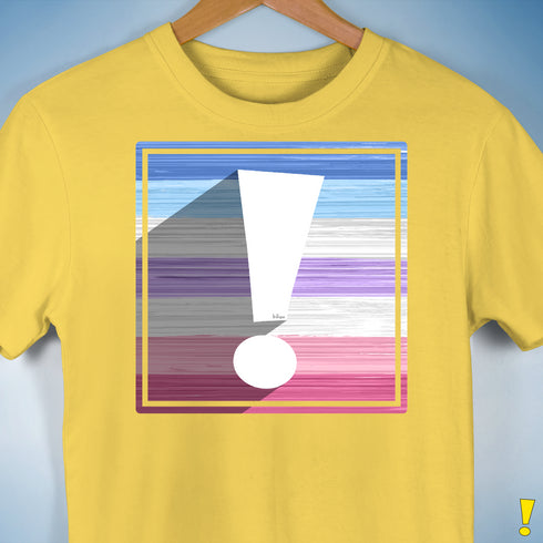 Bigender Pride Flag Exclamation Point Premium Unisex T-Shirt - Yellow