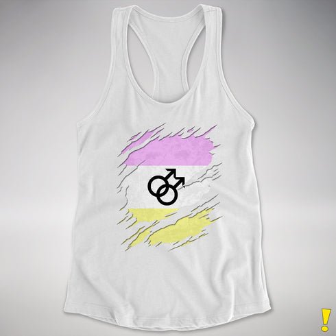 Twink Pride Flag Ripped Reveal Racerback Tank