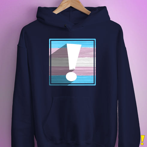 Transgender Pride Flag Exclamation Point Hoodie