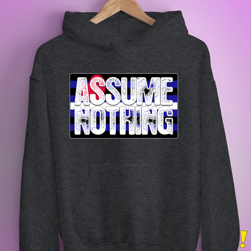 Assume Nothing Leather Pride Flag Hoodie