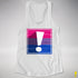 Bisexual Pride Flag Exclamation Point Racerback Tank - White