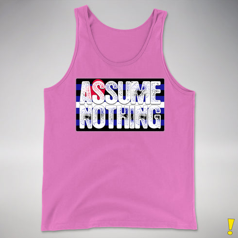 Assume Nothing Leather Pride Flag Premium Tank Top