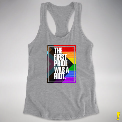 The First Pride Was A Riot - LGBTQ Progress Pride Racerback Tank