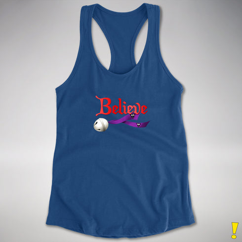 Believe Lesbian Labrys Pride Flag Jingle Bell Racerback Tank - Royal