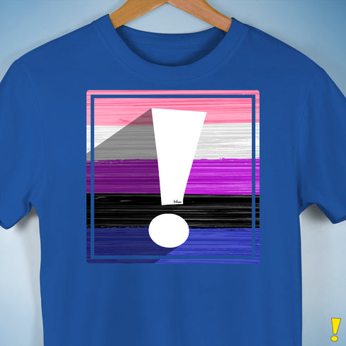 Genderfluid Pride Flag Exclamation Point Premium Unisex T-Shirt - Royal Blue