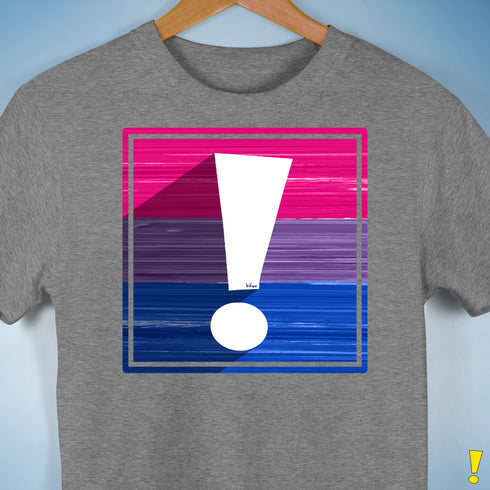 Bisexual Pride Flag Exclamation Point Premium Unisex T-Shirt - Grey Heather