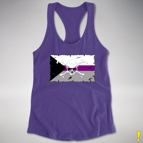 Demisexual Pride Pirate Flag Racerback Tank - Purple